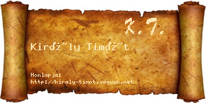 Király Timót névjegykártya