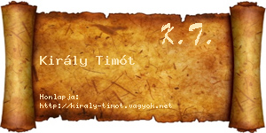 Király Timót névjegykártya
