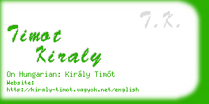 timot kiraly business card